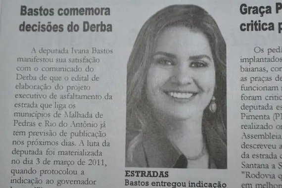 Ivana Bastos é destaque no jornal Tribuna da Bahia