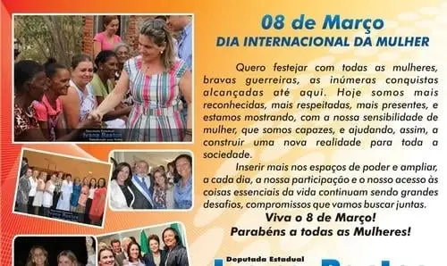 Mensagem da deputada Ivana Bastos em homenagem ao Dia Internacional da Mulher