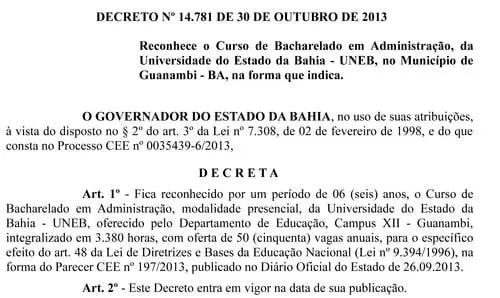 Guanambi: Curso de Administração da UNEB é reconhecido