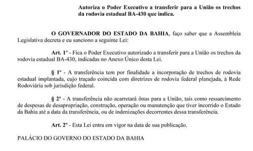 Após pressão de Ivana Bastos, federalização da BA 430 é aprovada na ALBA