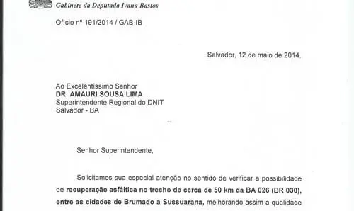 BR-030: DNIT confirma licitação do trecho entre Brumado e Sussuarana para junho