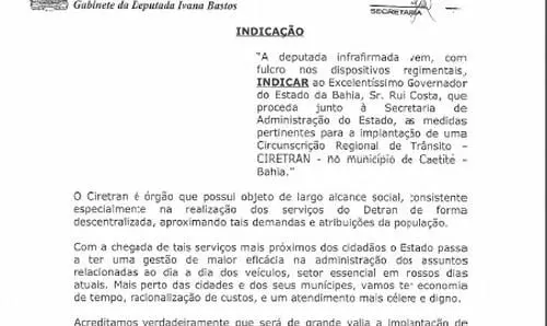  Ivana Bastos defende implantação do Ciretran em Caetité