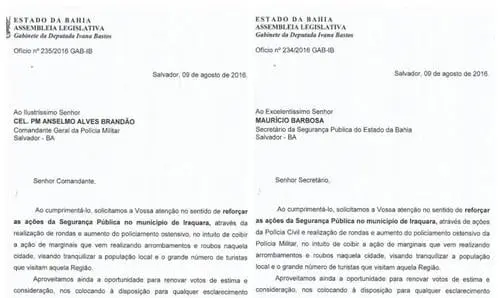 Ivana Bastos solicita reforço de policiamento para Iraquara