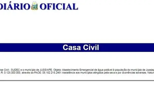 Publicado convênio para aquisição de carro-pipa em Jussiape