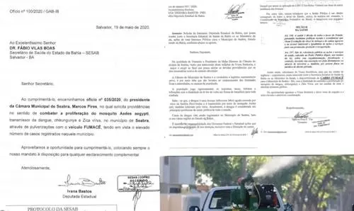 Ivana e Marcos Pangola solicitam carro Fumacê para combate ao mosquito da dengue