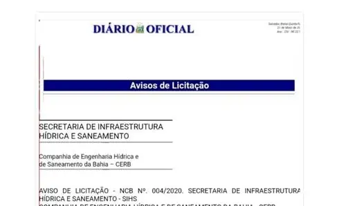  Publicado aviso de licitação para sistema de abastecimento de água em Iuiu