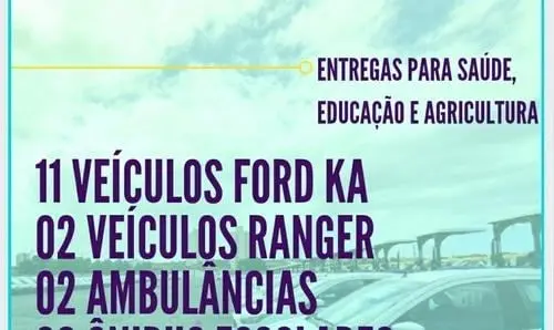 Ivana Bastos entrega 18 veículos para ações da saúde, educação e agricultura 