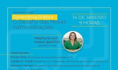 Ivana será palestrante em seminário que trata da governança na gestão pública 