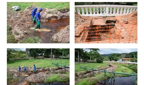 Iniciadas as obras de melhoramento da tubulação de esgoto sob o Rio Lençóis