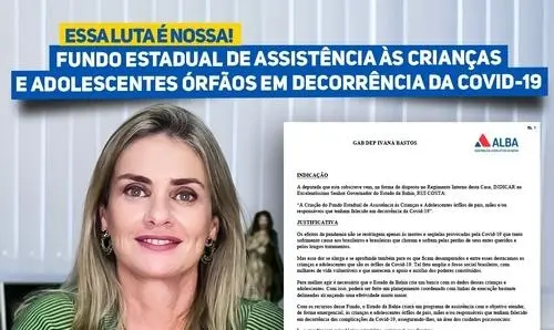 Ivana defende Fundo de Assistência à menores órfãos da Covid-19