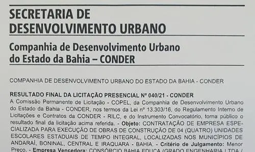 Publicado resultado de licitação para construção de escola em Iraquara 