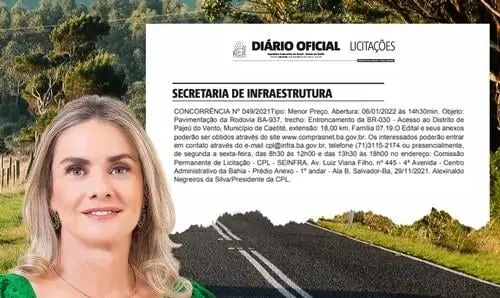 Divulgado aviso de licitação para pavimentação da estrada do Pirajá a Pajeú 