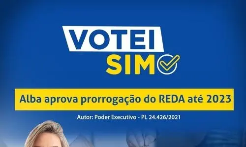 Com voto favorável de Ivana Bastos Alba aprova a ampliação dos contratos REDA  