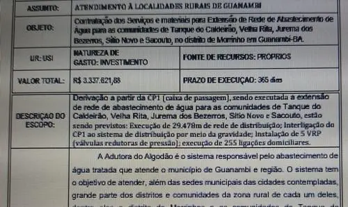 Ivana e Homero conseguem licitação para obras de água em distrito de Guanambi