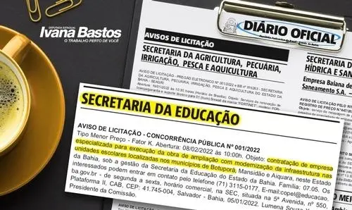 Mais R$ 2.6 milhões para as obras de modernização de escola em Botuporã