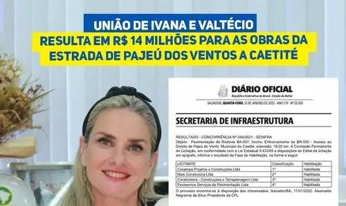 Mais de R$ 14 milhões para as obras da estrada de Pajeú dos Ventos a Caetité