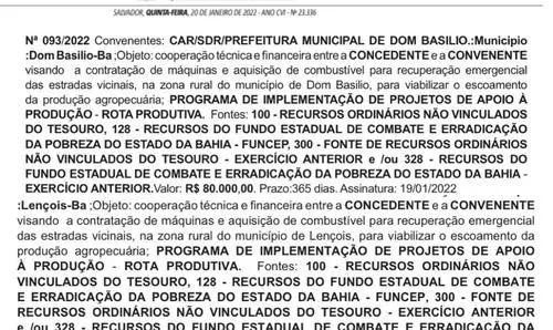 Em resposta ao mandato, governo vai recuperar estradas em municípios baianos