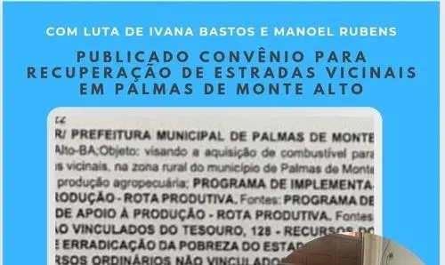 Após pedido de Ivana estradas vicinais de Palmas de Monte Alto serão recuperadas