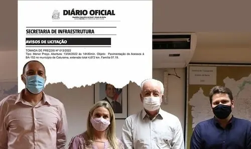 Ivana e Paulo garantem o asfalto dos acessos a Caturama