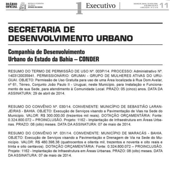 Sebastião Laranjeiras será beneficiada com pavimentação da Avenida Tiradentes