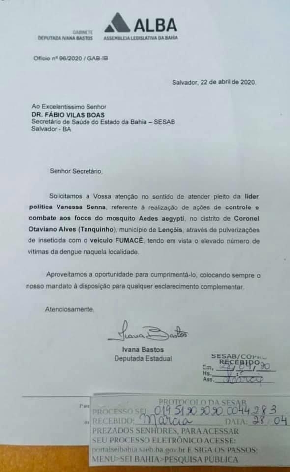 Carro Fumacê é solicitado para combater dengue e Chikungunya em Lençóis 