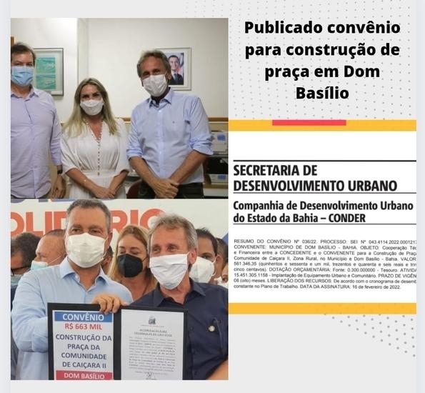 Ivana Bastos e Roberval asseguram construção de praça em Dom Basílio