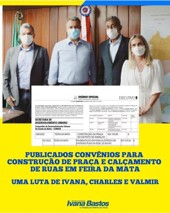 Ivana, Valmir e Charles asseguram obras de infraestrutura para Feira da Mata