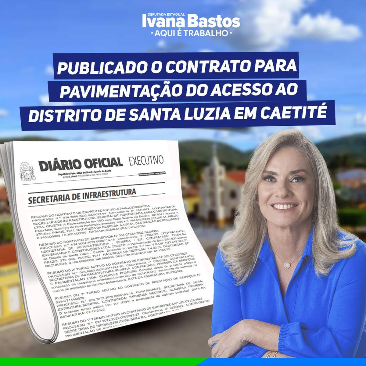 Publicado contrato para obras de pavimentação em Caetité 