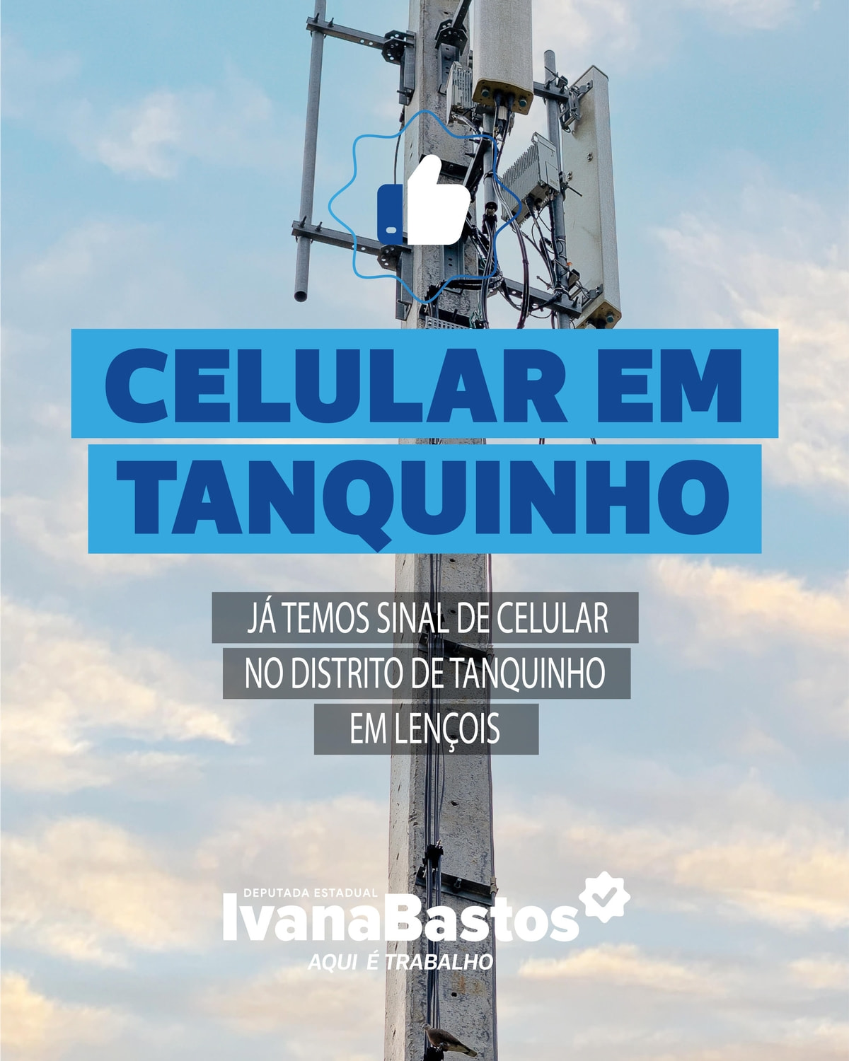  O sinal de celular chegou no distrito de Tanquinho em Lençóis, graças ao trabalho de Ivana Bastos 